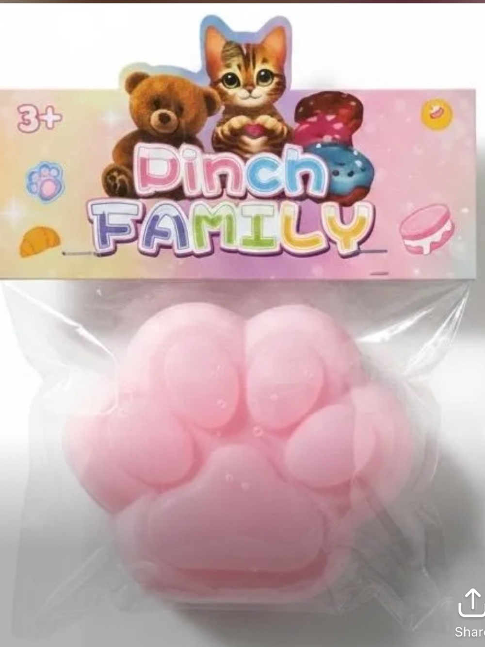 New Pinch‎ Family Large Pink Paw Taba Squishy Sensory Fidget Toy Sealed